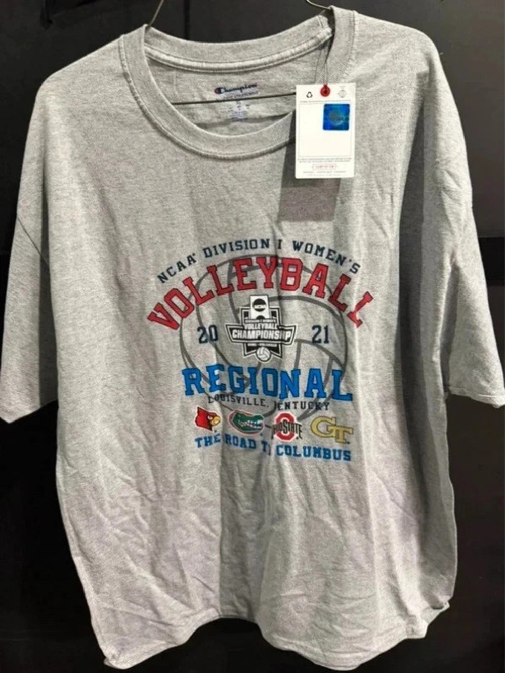 Champion Men's Gray Volleyball Regional Graphic Tee